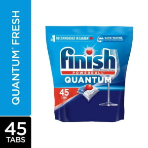 Finish Dishwasher Detergent Pods, Quantum Max, Fresh, 45 Tablets, Shine and Glass Protect, Dishwasher Detergent, Dishwasher Detergent