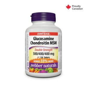 Webber Naturals® Glucosamine Chondroitin MSM Double Strength, 500/400/400 mg, 120 Tablets, BONUS! 33% More