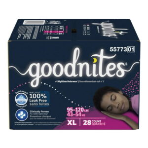 Goodnites Girls' Nighttime Bedwetting Underwear, Giga Pack, Size XS - XXL | 44-24 Count, Size XS - XXL | 44-24 Count
