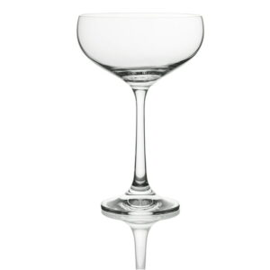 Trudeau Quartz Coupe Champagne Glasses, Set of 2  6 oz / 180 ml, Lead-Free Crystalline, Quartz Coupe glass
