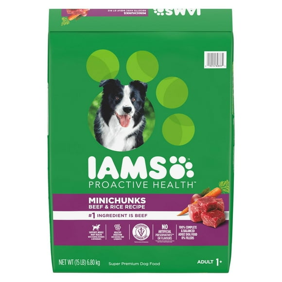 Iams Proactive Health Minichunks Beef & Rice Recipe Adult Dry Dog Food, 3.18-13.61kg