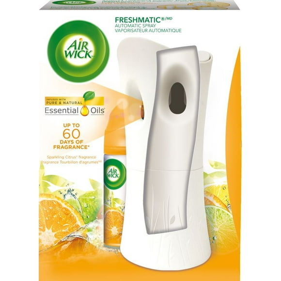 AirWick Freshmatic Air Freshener, Automatic Spray Kit, Sparkling Citrus, 1 Device + 1 Refill, 1 Refill & 1 Sprayer