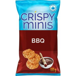 Quaker Crispy Minis Brown Rice Chips BBQ, 100 g.