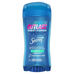 Secret Outlast Sweat & OdorClear Gel Women's Antiperspirant Deodorant, Unscented, 73 grams