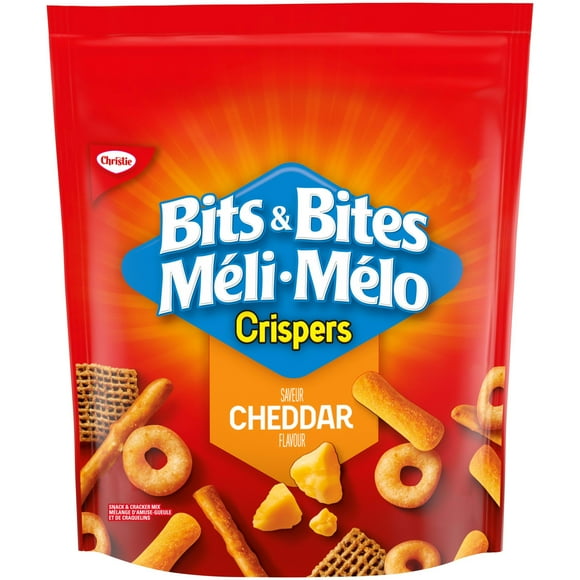 Crispers Bits & Bites Cheddar Snack and Cracker Mix, 145 g