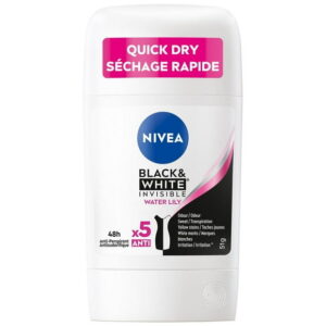 NIVEA Black & White Invisible Water Lily Anti-Perspirant Stick, 51g Stick