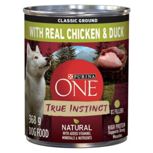 Purina ONE True Instinct Classic Ground Chicken & Duck, Wet Dog Food 368 g, 368 g