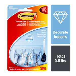Command Clear Small Wire Hooks, 17067CLR-C, Crochet Command(MC) 17067CLR-C