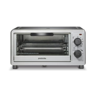 Proctor Silex Simply-Crisp Air Fryer Toaster Oven, 4 Slice Capacity, Silver, 31265