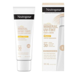 Neutrogena Purescreen+ Mineral UV Tint Face Liquid Sunscreen, Light Skin Tone, SPF 30, Vitamin E, UV Protection, 32 mL