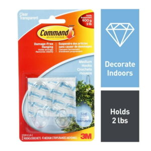 Command Medium Clear Hooks, 17091CLR-C, Crochets Command(MC) 17091CLRC