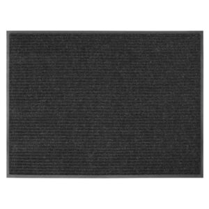 3 ft. x 4 ft. Platinum Needlepunch Charcoal Doormat with Vinyl Backing, 3x4 Platinum Mat