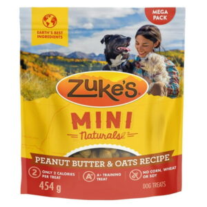 Zuke's Mini Naturals Tender Bites Peanut Butter & Oats Recipe, Dog Treats, 170-454 g