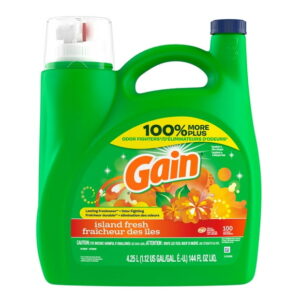 Gain Liquid Laundry Detergent, Island Fresh Scent, 4.2 L, 100 loads, Freshness + Odour Fighting, Laundry Detergent Liquid Soap, HE compatible, GAIN LQ HEC IF