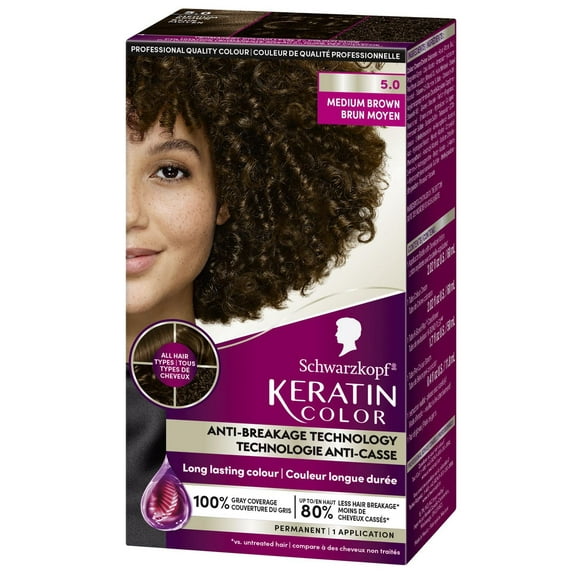 Schwarzkopf Keratin Color Permanent Hair Color Cream, 1 Pack/60 ml