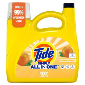 Tide Simply All-In-One Liquid Laundry Detergent, Orange Blossom Scent, 107 Loads, 4.16 L, TIDE TD SMPLQ HEC OB107LD