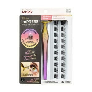 KISS - ImPRESS Press-On Falsies Eyelashes, Voluminous, 20 Clusters, ImPRESS Press-On
