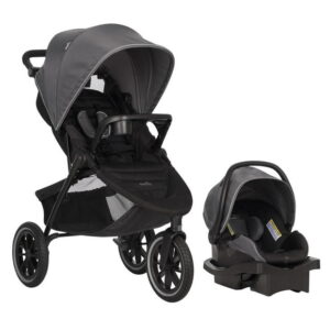 Evenflo Folio3 Stroll & Jog Travel System With LiteMax Infant Car Seat (4-50 lbs), Evenflo Folio 3 Travel System