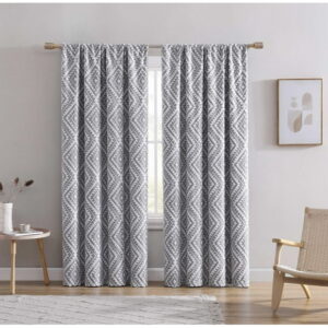 Jacquard Clip Blackout Rod Pocket Single Window Panel