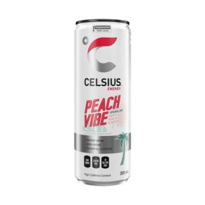 Celsius Peach Vibe Energy Drink 355mL, Can, Celsius Peach Vibe Energy Drink 355mL, Can