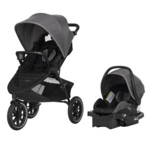 Evenflo Folio3 Travel System W/ LiteMax 35 Infant Car Seat (0-5 Years), LiteMax Car Seat Rear Facing 4-30 lbs, Stroller 4-50 lbs