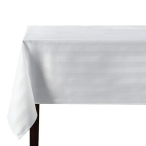 Hometrends Microfiber Stripe Tablecloth, 60" x 120" Rectangle, White