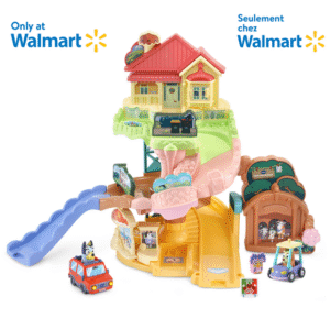 VTech Bluey Road Trip Playset, Two Cars & Bonus Accessories - Walmart Exclusive, French Version, 1.5+ Yrs, VT BLUEY PLAYSET FR