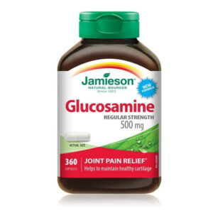 Jamieson Glucosamine 500 mg, Provides Joint Pain Relief, Osteoarthritis Support, and Cartilage Deterioration Protection. Non-GMO, Gluten-Free, 360 Capsules, Proudly Canadian, 360 capsules