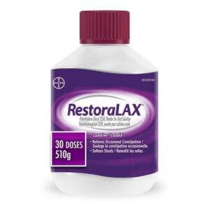RestoraLAX Powder Stool Softener Laxative - Laxatives For Constipation, Effective Constipation Relief For Adults, No Taste, No Grit, No Gas, No Bloat, No Cramps, No Sudden Urge, 30 Doses, 510 Grams