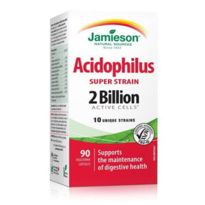 Jamieson Acidophilus Capsules, 2 Billion CFU, Super Strain, 100 Count, 90 Caplets