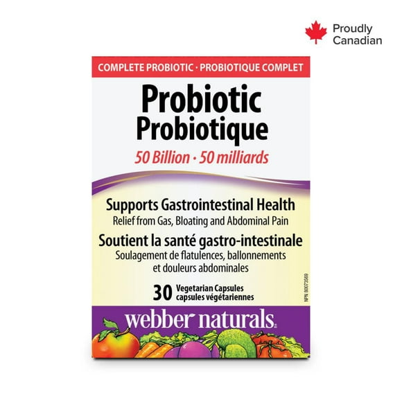 Webber Naturals® Probiotic , 50 Billion, 30 Vegetarian Capsules
