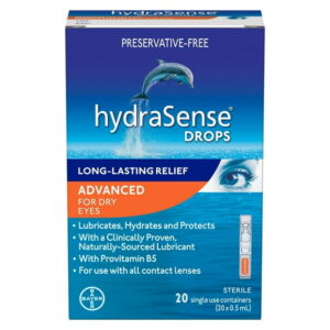 hydraSense Advanced Eye Drops, Single Use Vials, for Dry Eye, Preservative free, 20 single use vials