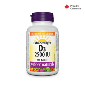 Webber Naturals Extra Strength D3 2500 IU, 180 Tablets