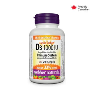 Webber Naturals Vitamin D3 1000 IU, 240 Softgels