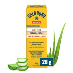 Gold Bond Medicated Anti Itch Cream, 28g Tube, Hand and Body Cream that Provides Temporary Pain and Itch Relief from Minor Cuts and Burns, Skin Irritation, Scrapes, Insect Bites and Sunburn