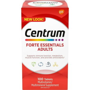 Centrum Forte Essentials Adult Multivitamin and Multimineral Supplement Tablets, 120 Count