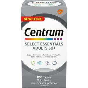 Centrum Select Essentials Adults 50+ Multivitamin and Multimineral Supplement Tablets, 120 Count, 120 Count