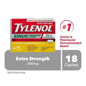 Tylenol Extra Strength Sinus Pressure & Pain Caplets, Relieves Sinus congestion & other Sinus symptoms, 18 Count