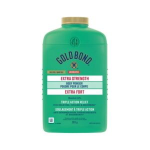 Gold Bond Extra Strength Medicated Body Powder, 283g Bottle, Cornstarch-Based Moisture Absorbing, Odour Control Cooling Powder Offers Temporary Pain and Itch Relief of Minor Skin Irritations, 283 g