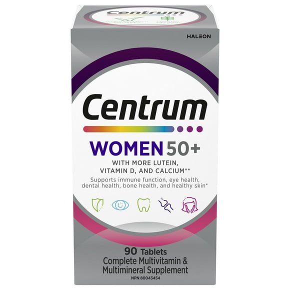 Centrum Women 50+ Multivitamin and Multimineral Supplement Tablets, 90 Count, 90 Tablets