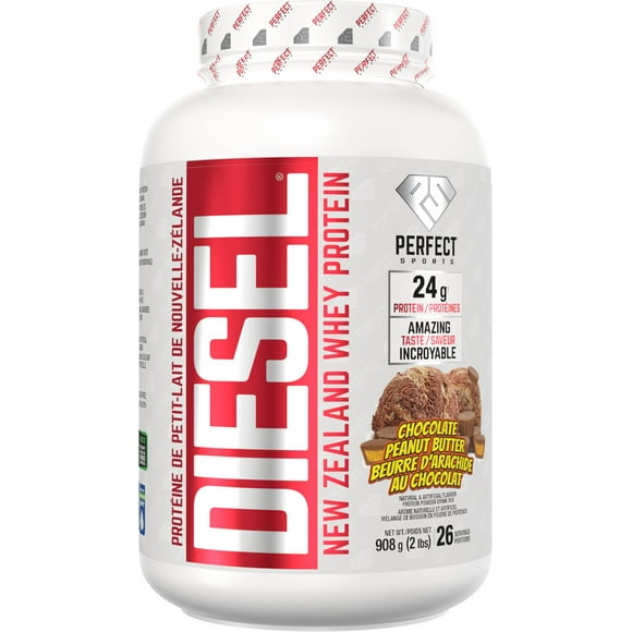 DIESEL New Zealand Whey Protein Powder, Grass-Fed, Gluten Free, Chocolate Peanut Butter, 2lbs (908g), DIESEL New Zealand Whey Protein Powder