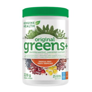 Genuine Health Greens+ Original Superfood Greens Powder Tropical Fruit flavour, 25 servings, 228g