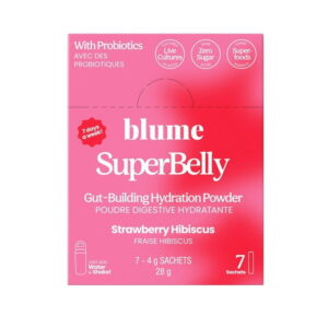 BLUME SuperBelly Gut Health-Building Hydration Powder with Pre/Pro-biotics & Electrolytes - Strawberry Hibiscus Flavoured, BLM SPRBLY STRAW HIB 28g