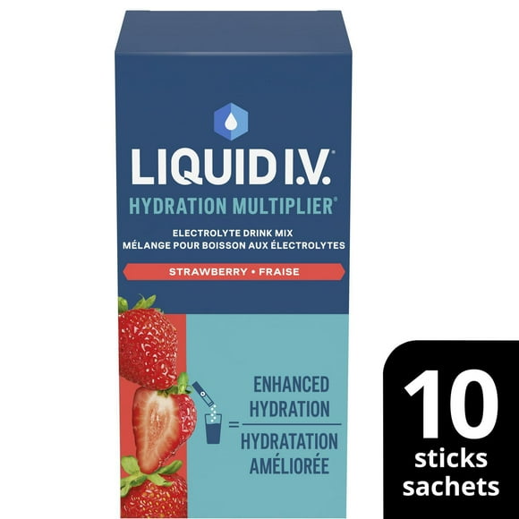 Liquid I.V. Strawberry Hydration Multiplier Electrolyte Drink Mix, 16g Mix/10 units