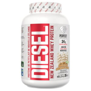 PERFECT Sports - DIESEL® New Zealand Whey Protein, Grass-Fed + Pasture-Raised Whey Protein Powder, Gluten-Free, Vanilla Ice Cream, 2 lbs (908 g), Whey Protein, 2lb