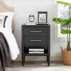 Better Homes & Gardens Oaklee Nightstand, Charcoal Finish, Multipurpose Nightstand