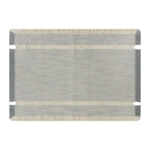 Better Homes & Gardens Gray Fringe Placemat - 14" x 20" - Grey Flannel / Natural - 100% Cotton, 100% COTTON, 14"X20"