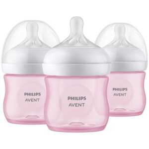 Natural Baby Bottle With Natural Response Nipple, Pink, 4oz, 3 pack, SCY900/13, Philips Avent Baby bottle 4oz 3pk