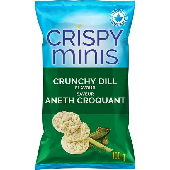 Quaker Crispy Minis Brown Rice Chips Crunchy Dill Flavour, 100 g.