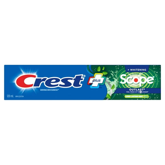 Crest Whitening Plus Scope Outlast Toothpaste, Long Lasting Mint, 120ML